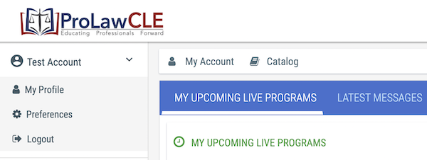 Account dashboard with the Catalog link highlighted in the top navigation